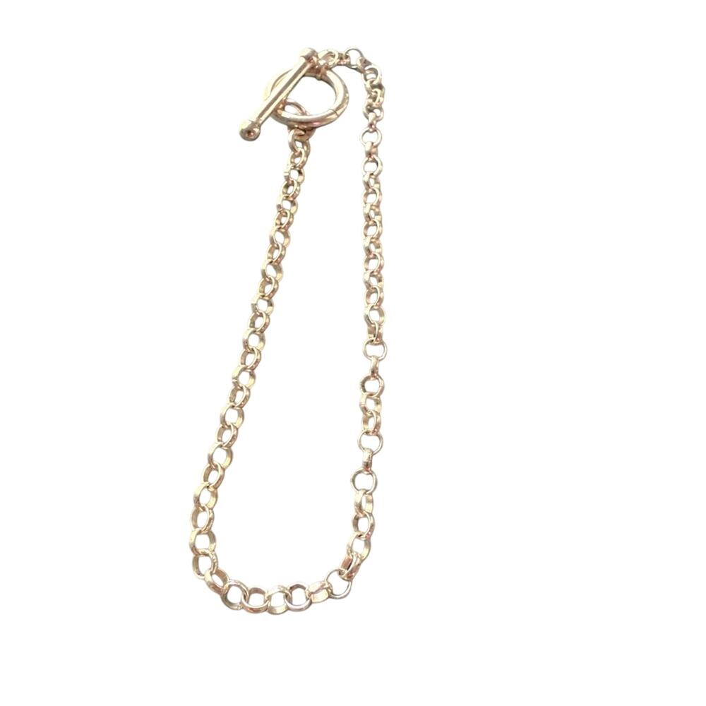 925 Sterling Silver Rolo Link Toggle Bracelet